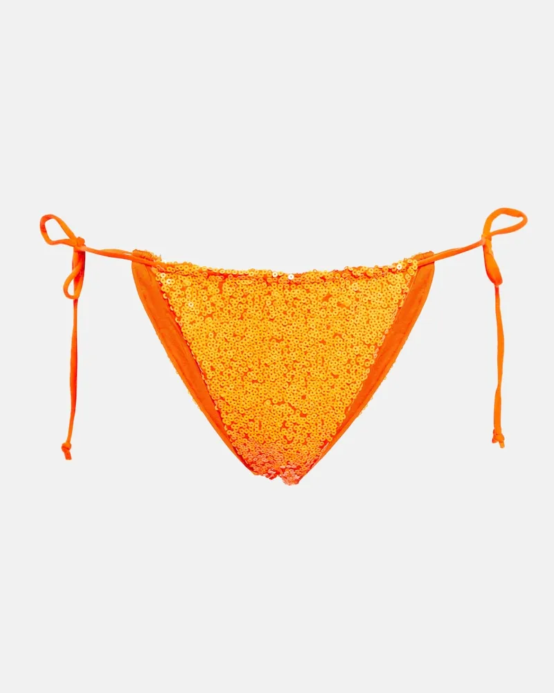 Norma Kamali Slip bikini con paillettes Arancione