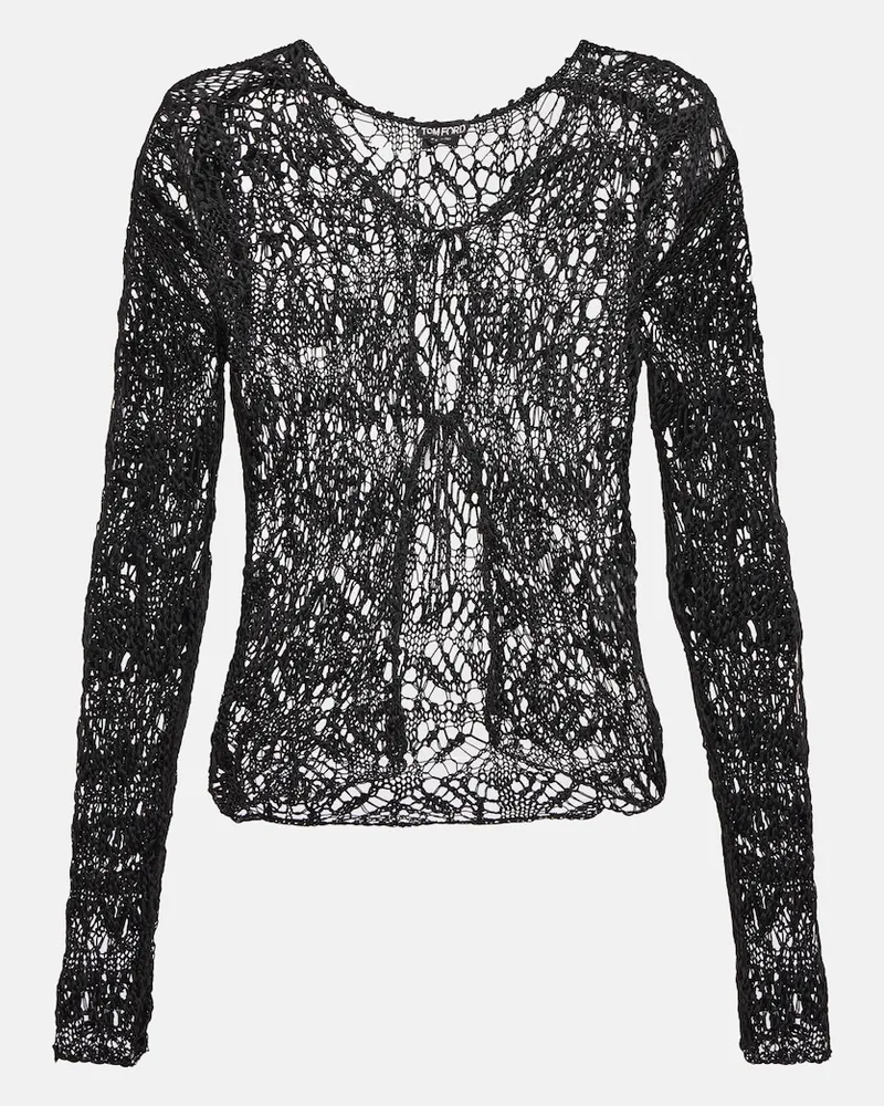 Tom Ford Cardigan in crochet Nero