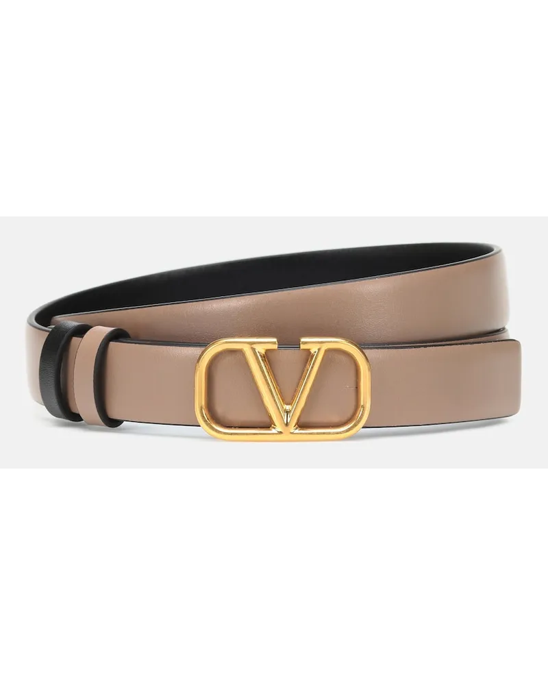 Valentino Garavani Cintura reversibile VLogo Signature 20 in pelle Beige