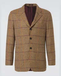 Rubinacci Blazer in lana a quadri Beige