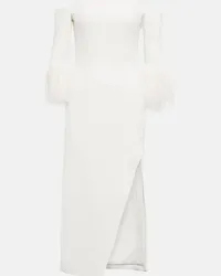 David Koma Abito midi con frange Bianco