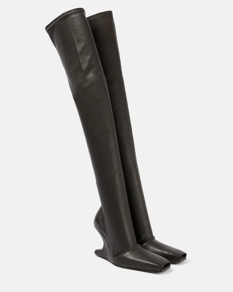 Rick Owens Stivali cuissardes Cantilever Nero