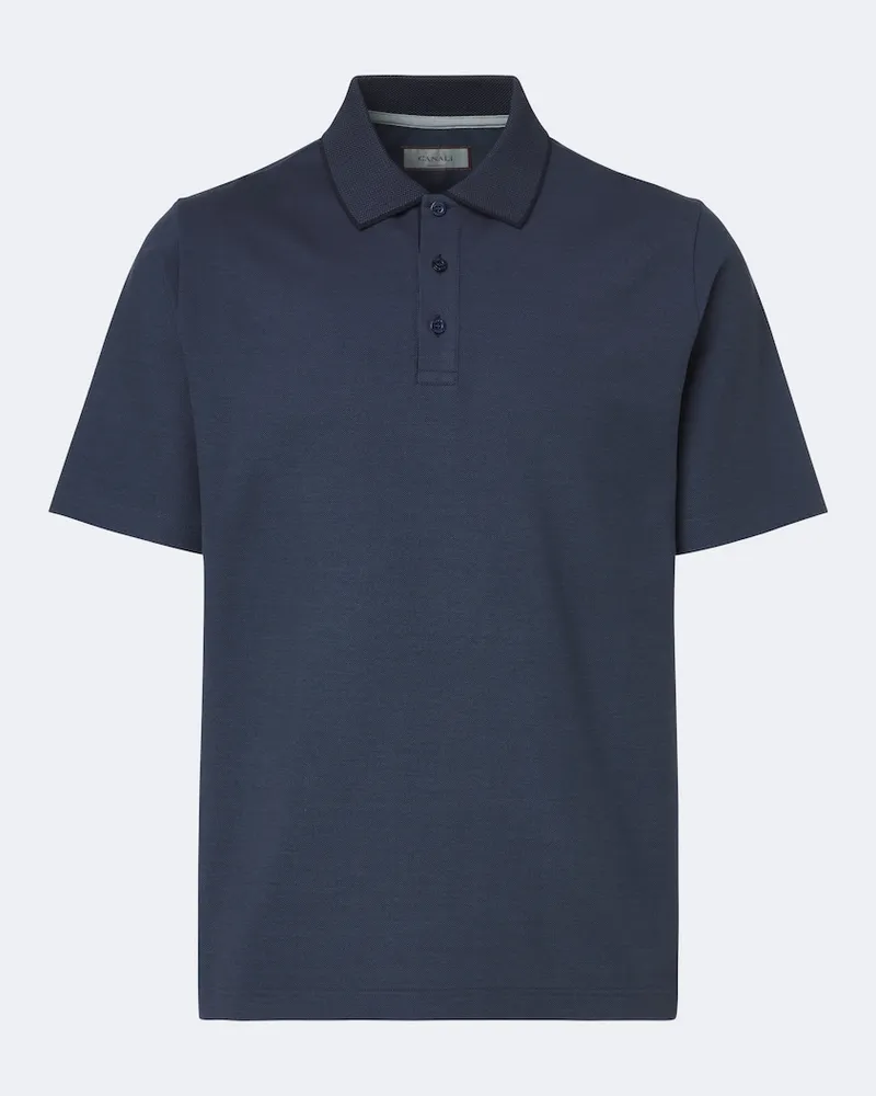 Canali Polo in cotone Blu