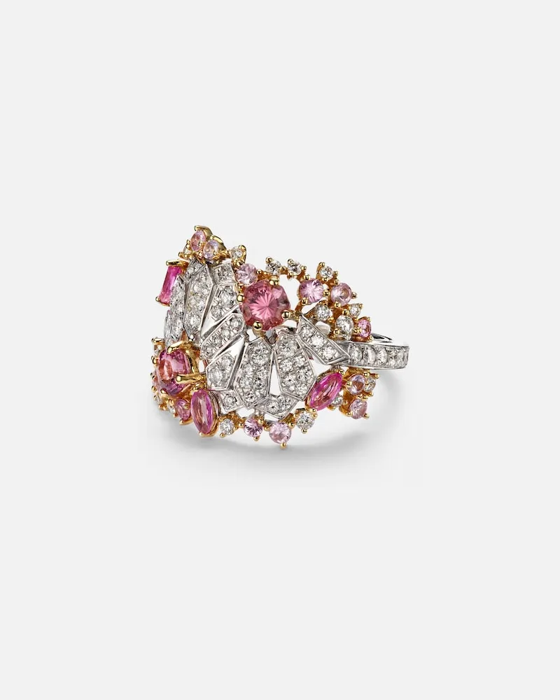 Ananya Anello per mignolo Magnificent Jewels in oro 18kt con pietre preziose Argento