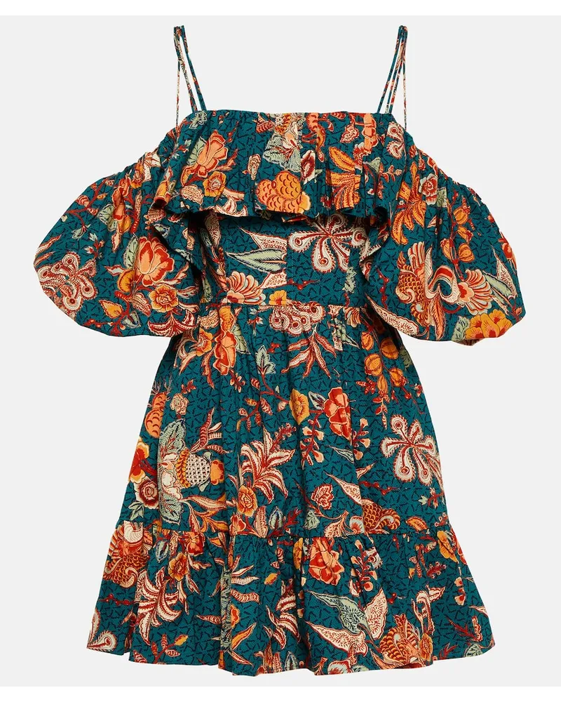 Ulla Johnson Miniabito Lila in popeline di cotone Multicolore