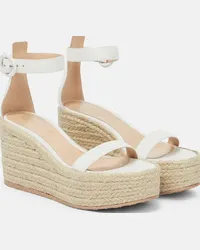 Gianvito Rossi Sandali espadrillas Portofino in pelle con zeppa Bianco