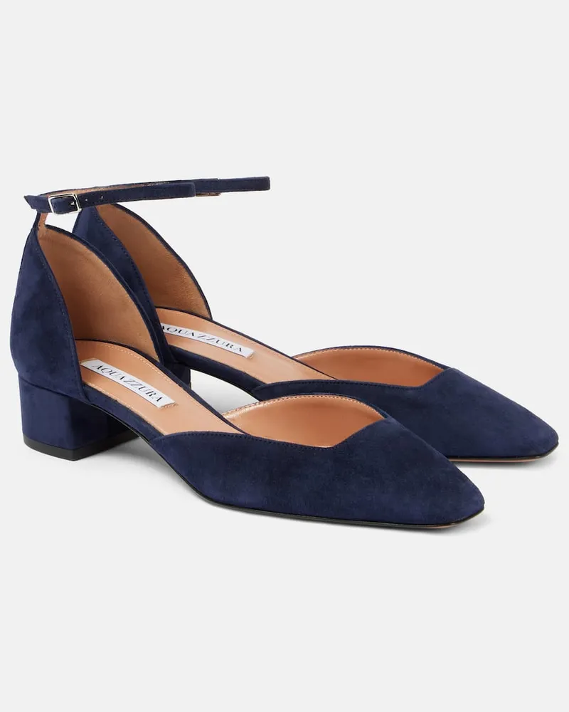 Aquazzura Pumps Asha 35 in suede Blu