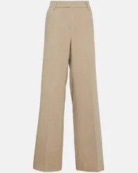 Magda Butrym Pantaloni in cashmere a gamba larga Beige