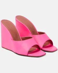 Amina Muaddi Mules con zeppa Lupita in pelle Rosa