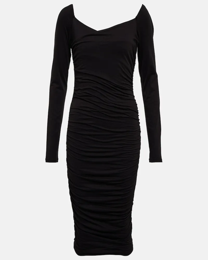 Velvet Abito midi Tori in jersey di misto cotone Nero