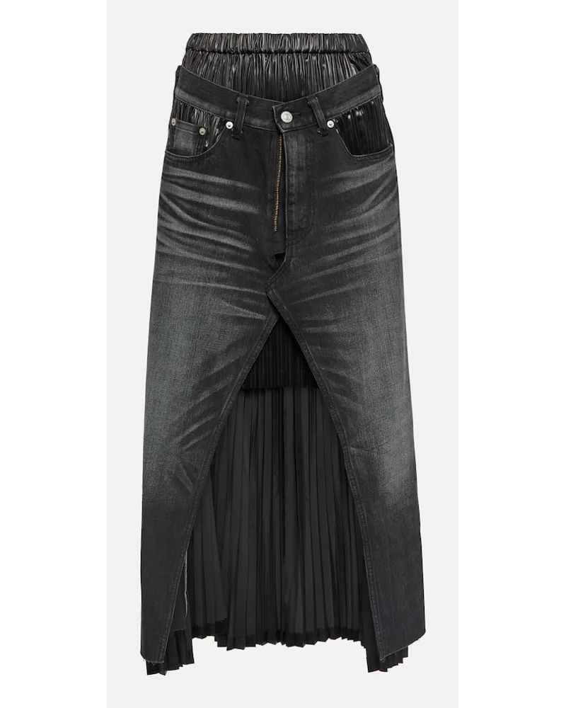 Junya Watanabe x Levi"sÂ® - Gonna midi in denim a strati Nero