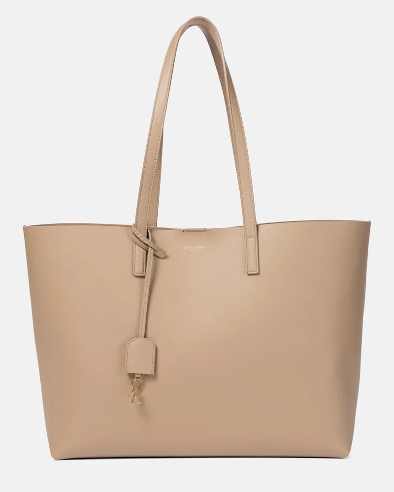 Saint Laurent Shopper E/W in pelle Beige