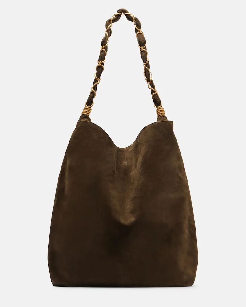 Saint Laurent Shopper Amalia in suede Marrone