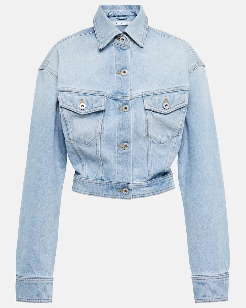 OFF-WHITE Giacca di jeans cropped Toybox Blu