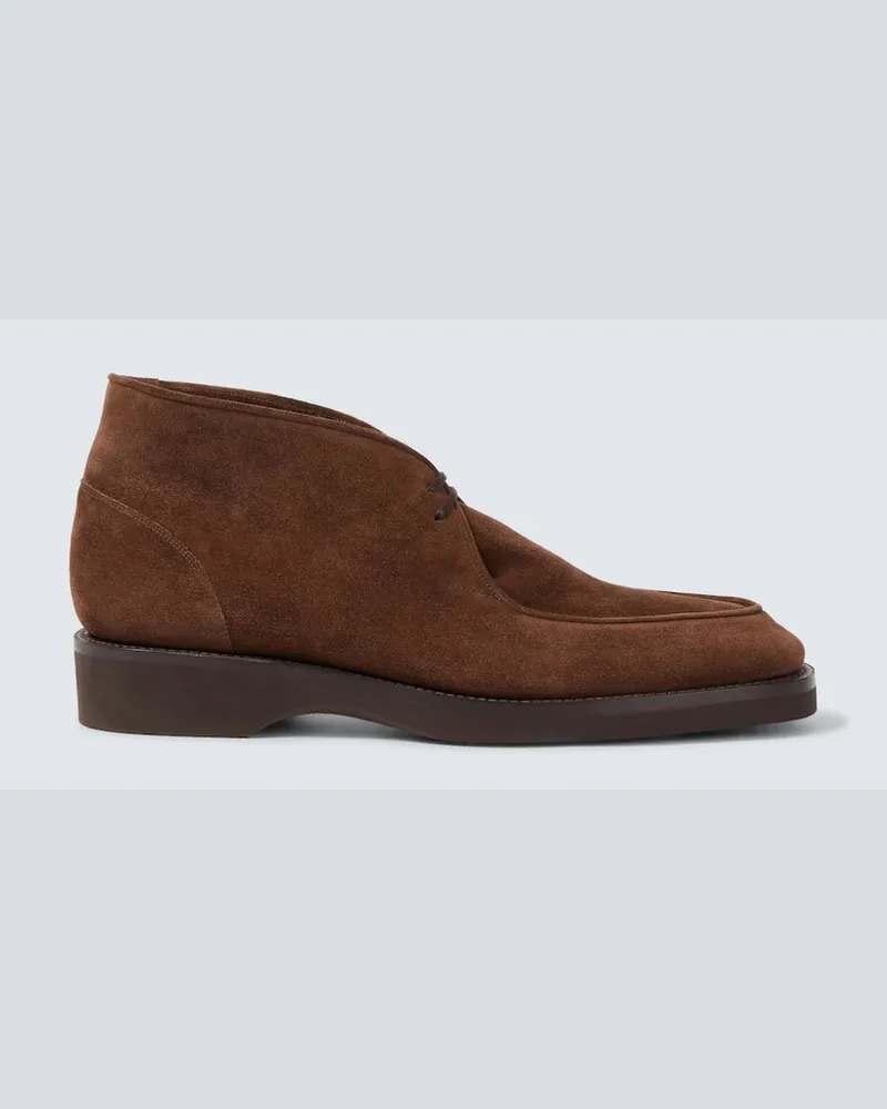 John Lobb Stringate Tim in suede Marrone