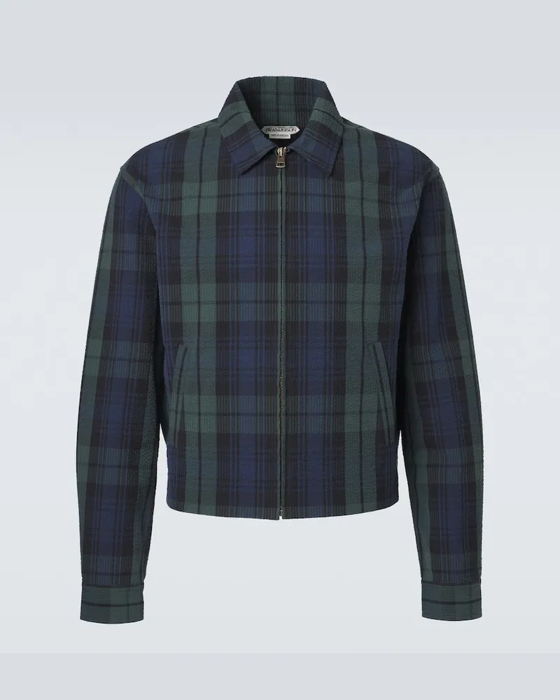 J.W.Anderson Giacca blouson in seersucker di cotone Blu