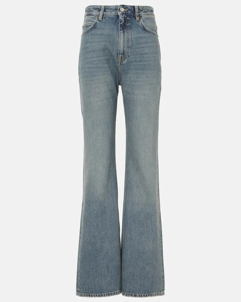 Balenciaga Jeans flared a vita media Blu