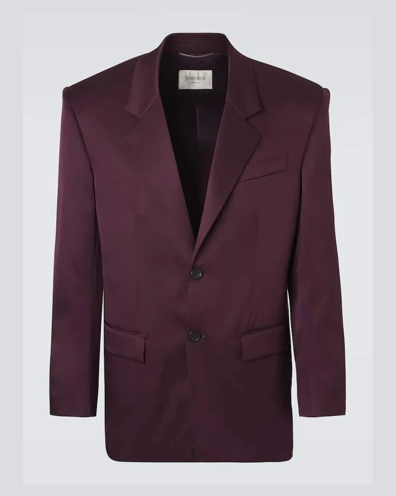 Saint Laurent Blazer da abito in raso di seta Viola