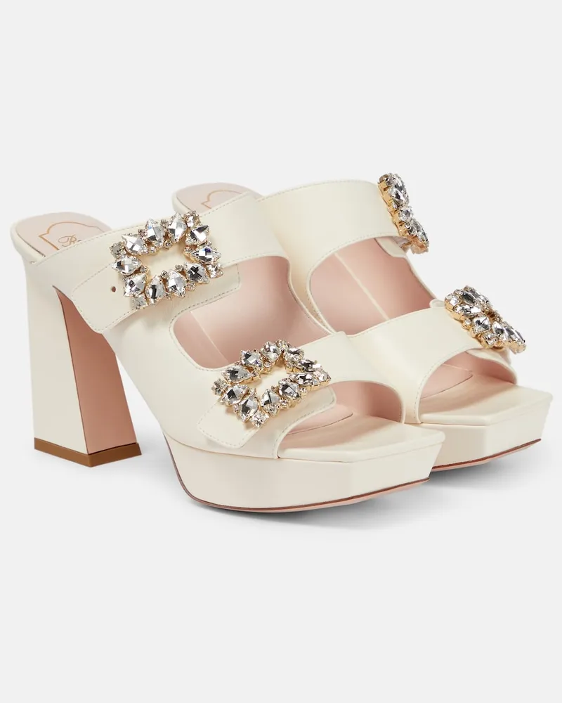 Roger Vivier Sandali in pelle con decorazione Beige