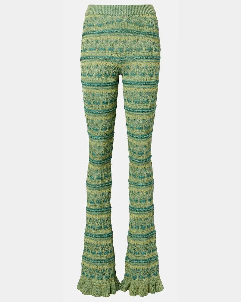 Etro Pantaloni in crochet di cotone Verde
