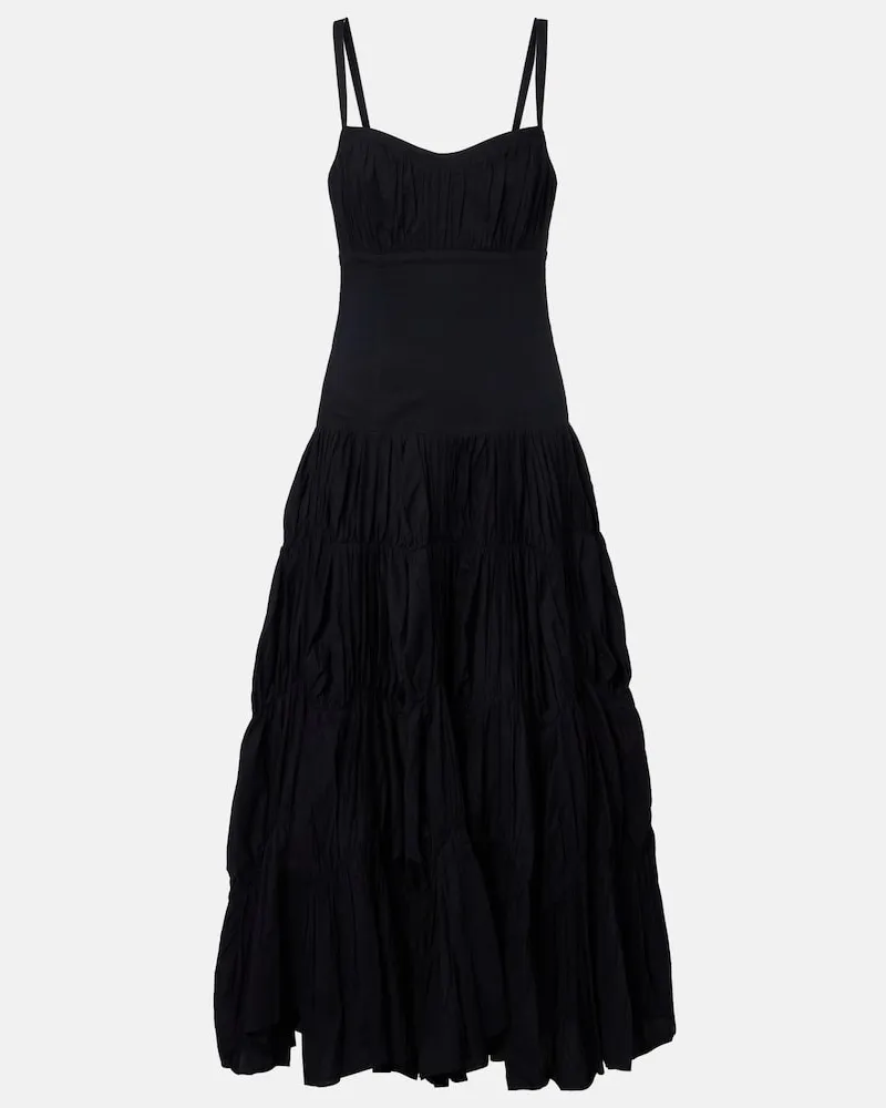 Ulla Johnson Abito lungo Emmalina in voile di cotone Nero