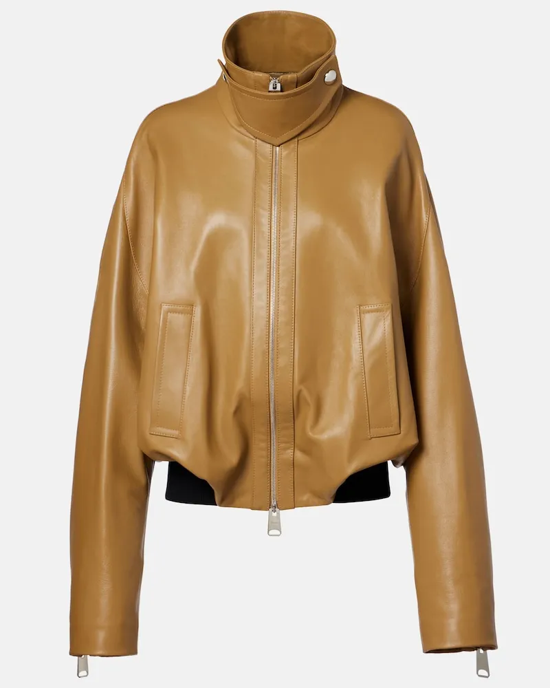 KHAITE Giacca oversize in pelle Marrone