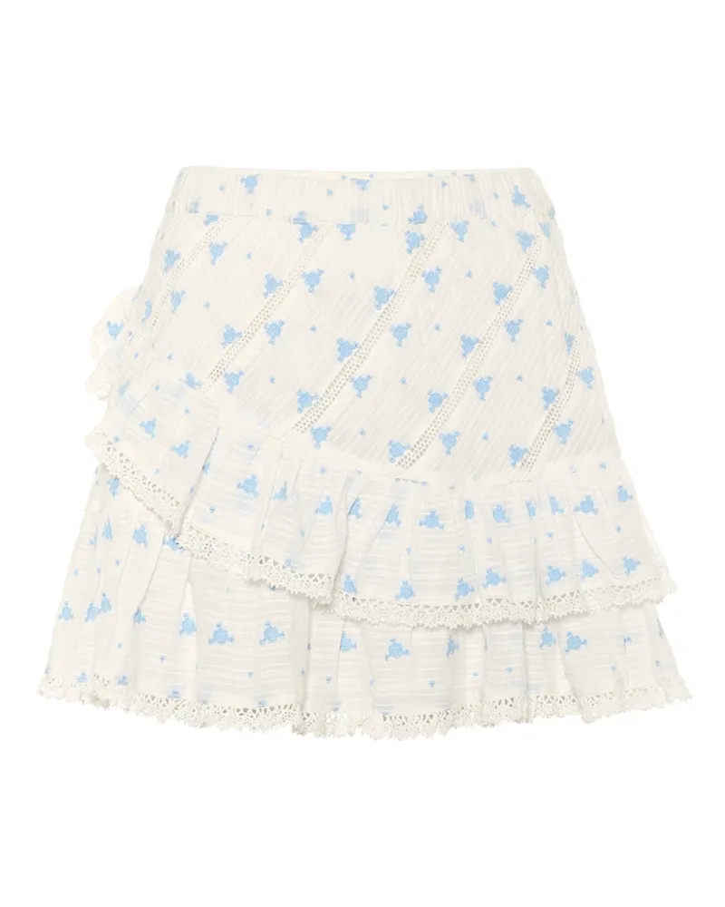 LoveShackFancy Minigonna Emma in cotone Bianco