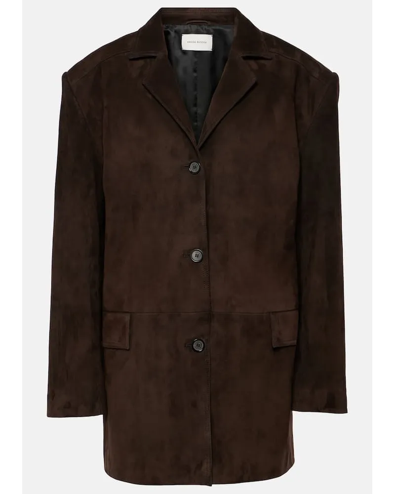 Magda Butrym Giacca oversize in suede Marrone