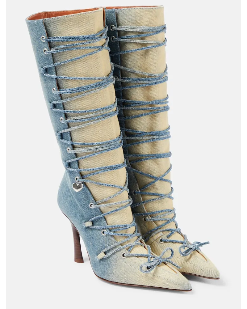 Acne Studios Stivali Bitten in denim Blu