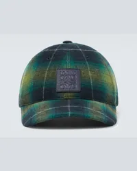 Loewe Cappello da baseball in tartan di cotone Verde