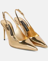 Dolce & Gabbana x Kim - Pumps slingback Lollo in pelle Oro