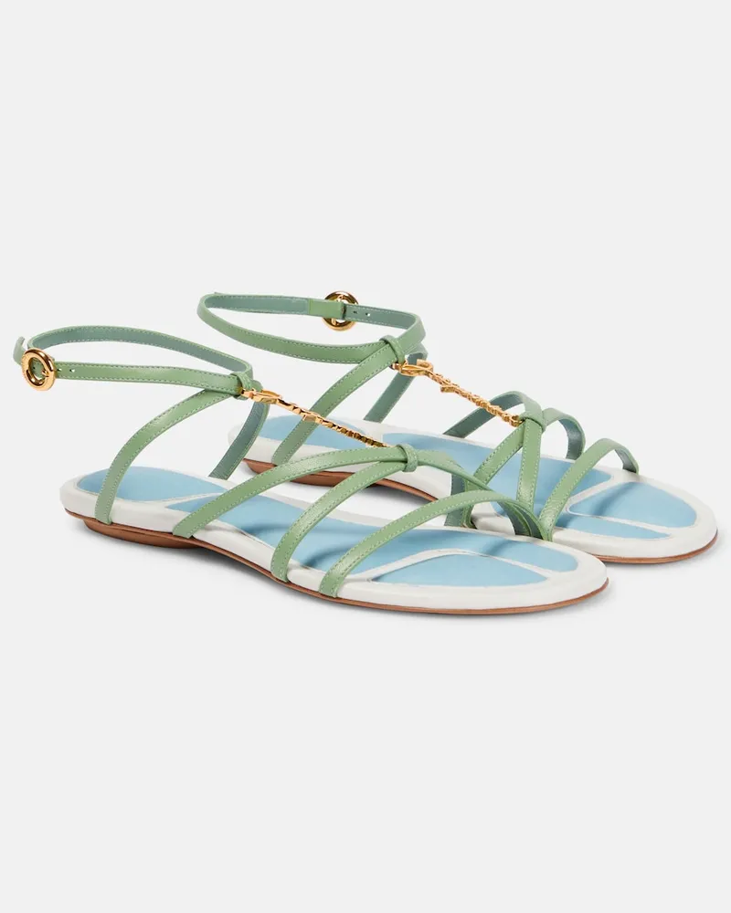 Jacquemus Sandali in pelle con decorazione Verde