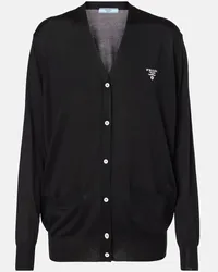 Prada Cardigan in seta Nero