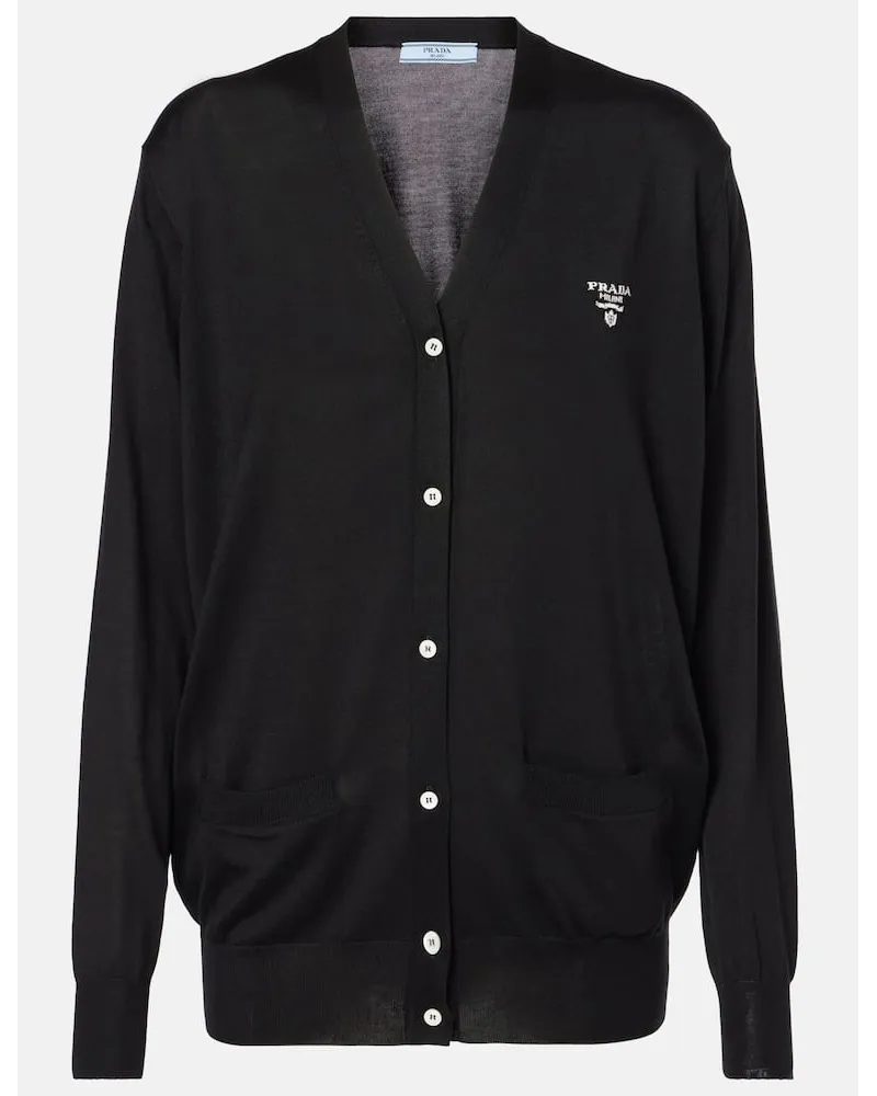 Prada Cardigan in seta Nero