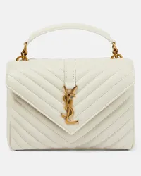 Saint Laurent Borsa a spalla Collège Medium in pelle Bianco