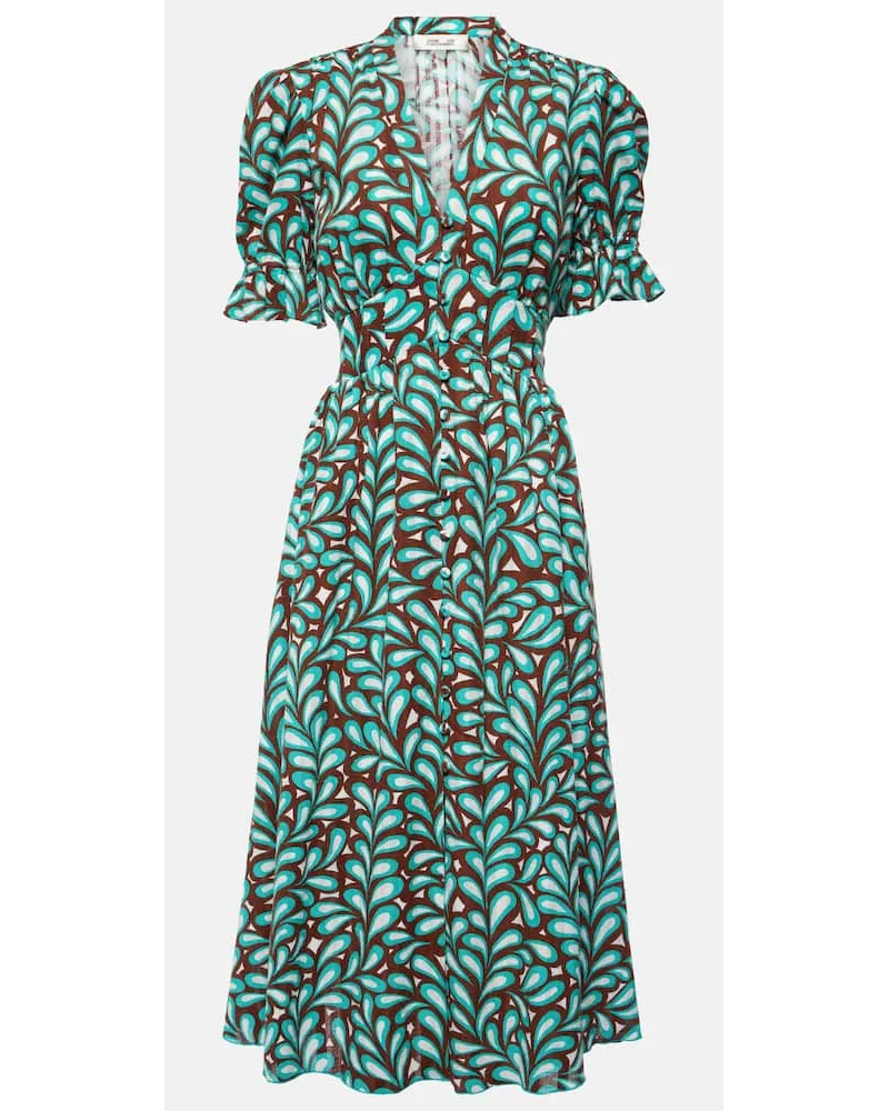 Diane von Furstenberg Abito midi Erica in cotone con stampa Multicolore