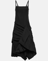 Dries van Noten Abito midi in lino e cotone Nero