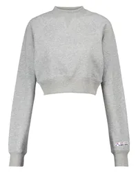 Adam Selman Sport Felpa in misto cotone cropped Grigio