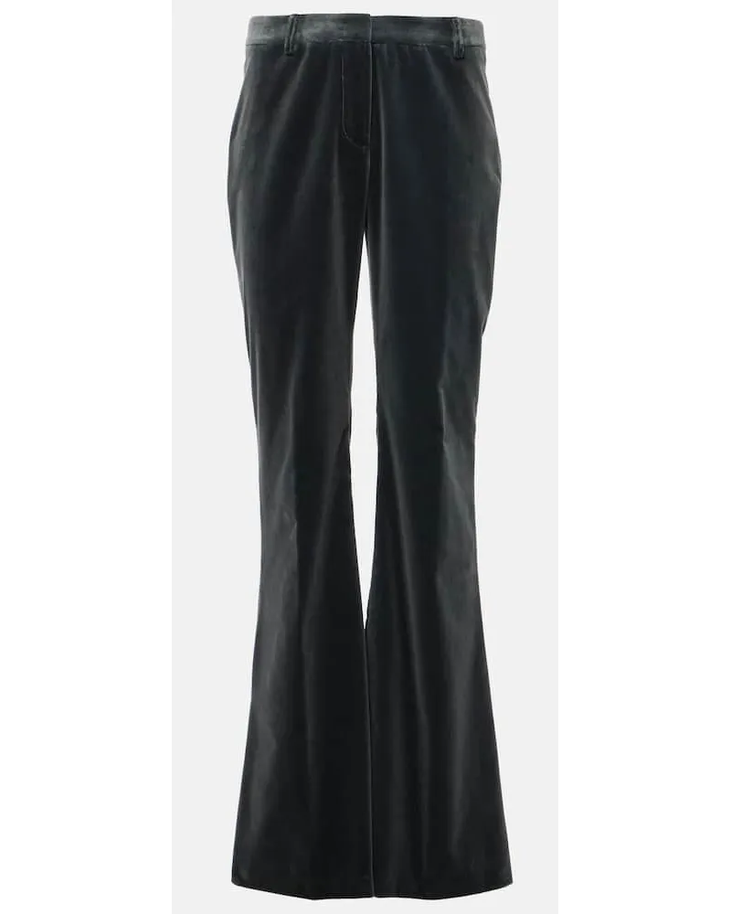 Etro Pantaloni flared in cotone Grigio