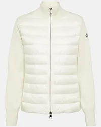 Moncler Cardigan imbottito in maglia a coste Bianco