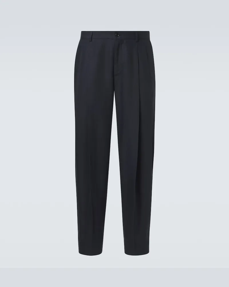 Dolce & Gabbana Pantaloni tapered in lino Blu