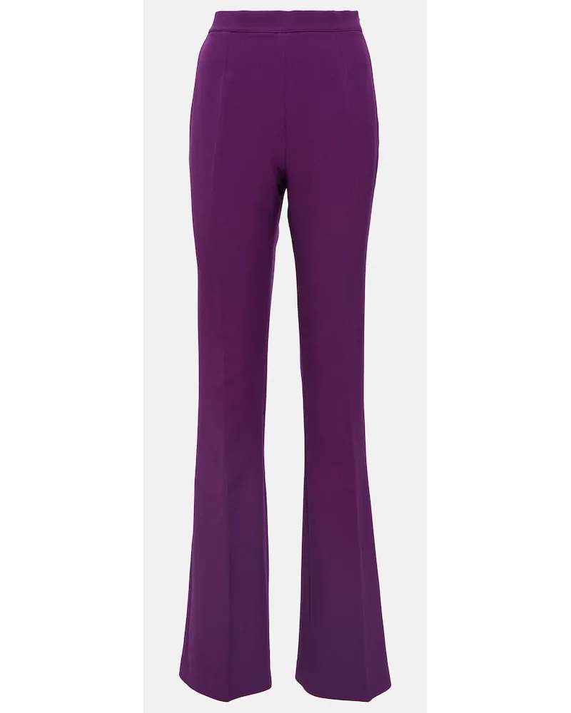 Safiyaa Pantaloni flared Halluana a vita alta Viola