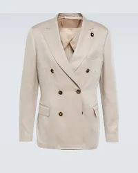 LARDINI Blazer in cashmere, lana e seta Beige