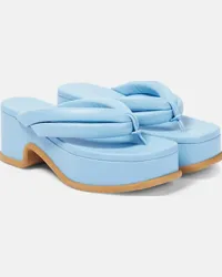 Dries van Noten Sandali infradito in pelle con platform Blu