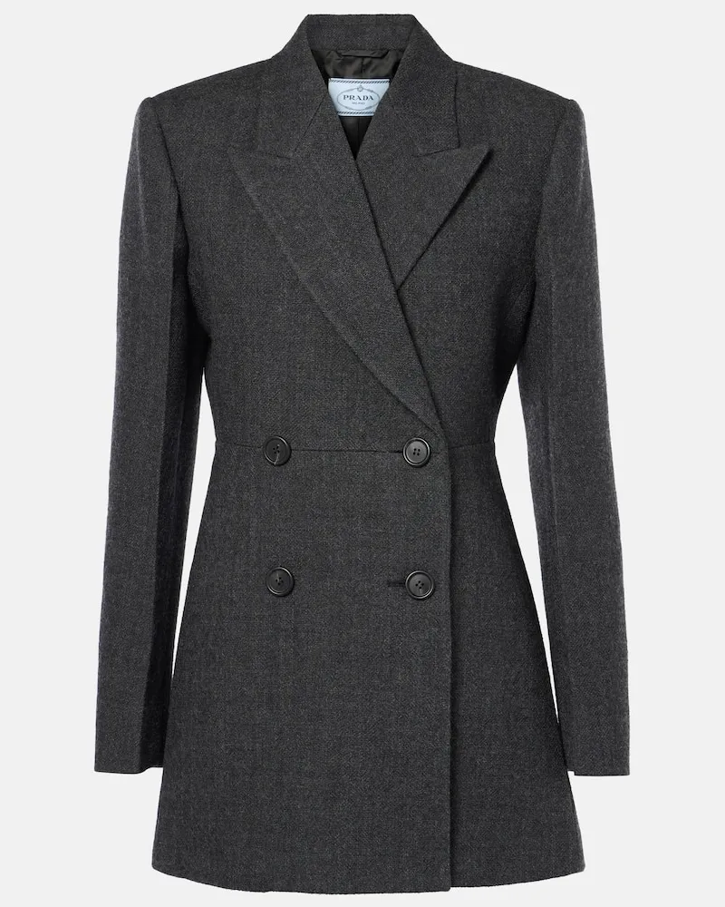 Prada Blazer doppiopetto in lana Grigio