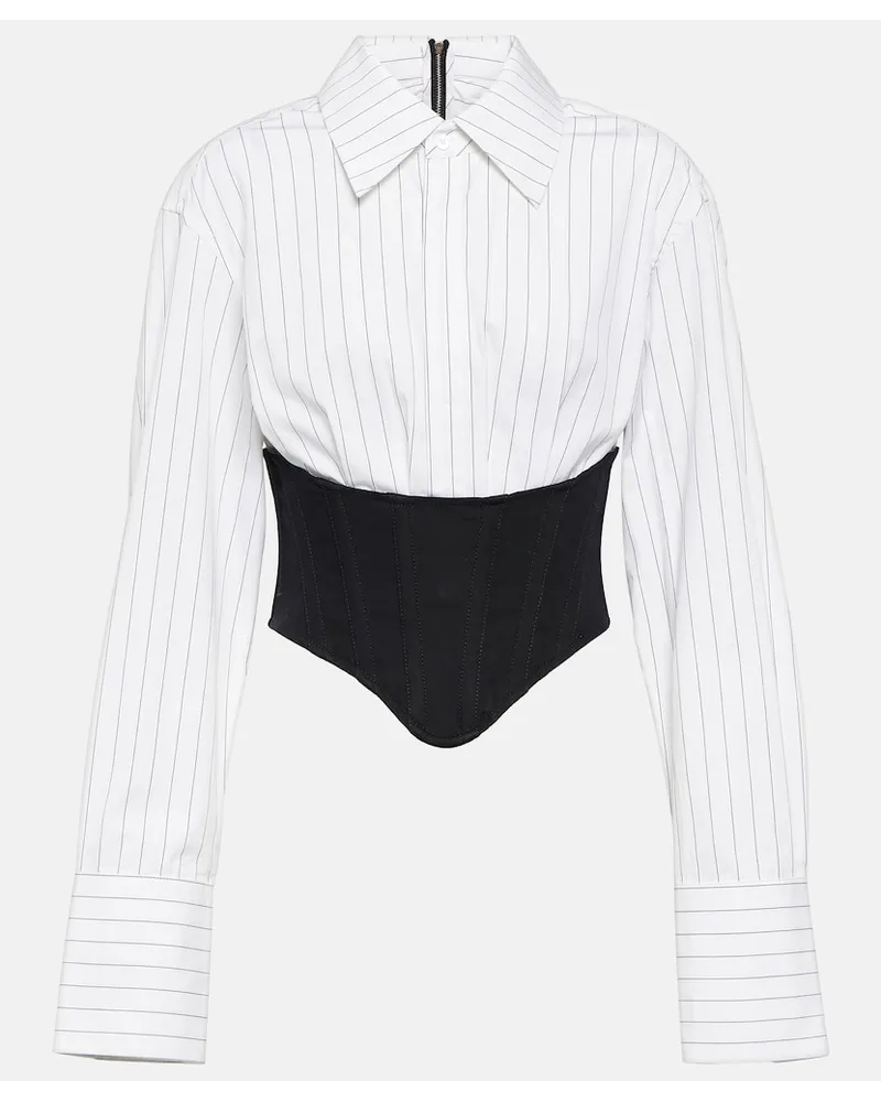 Dion Lee Camicia Corset in cotone a righe Multicolore