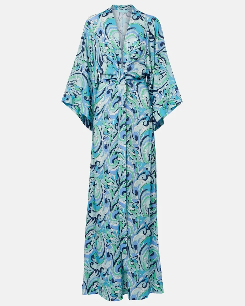 Melissa Odabash Abito lungo Eloise con stampa Blu