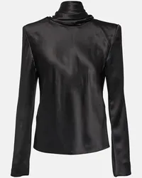 Saint Laurent Top in raso di seta Nero