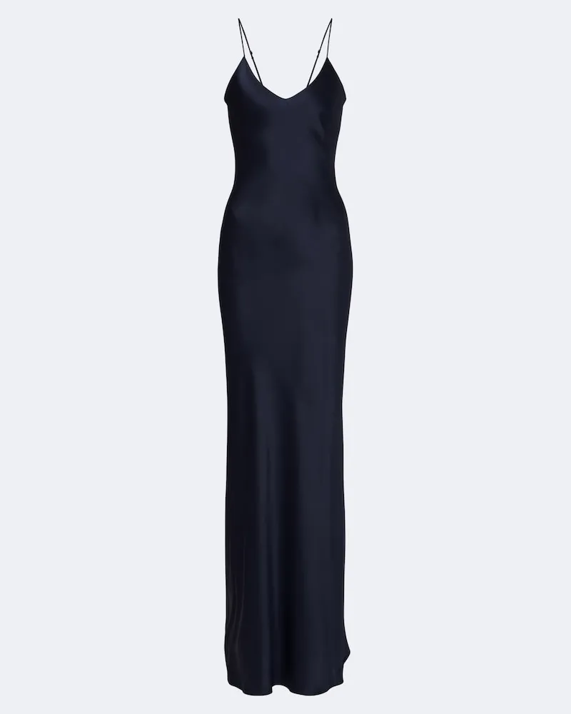 Nili Lotan Abito sottoveste Cami in raso di seta Blu