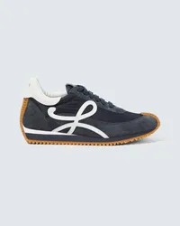 Loewe Sneakers Flow Runner con suede Blu